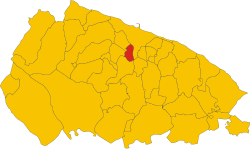 Map of comune of Bitritto (metropolitan city of Bari, region Apulia, Italy)